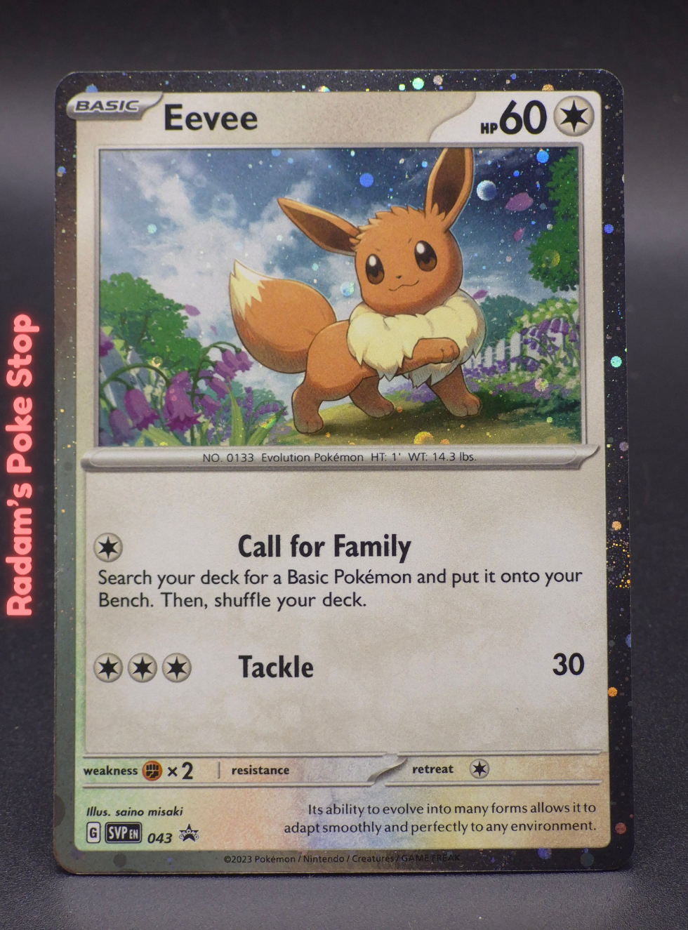 Eevee SVP043, Black Star Promo presented by Pokémon TCG. 
