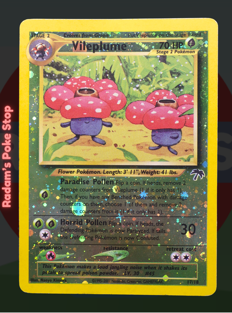 Vileplume 17/18 Southern Islands Collection, Reverse Holo from the Pokémon TCG