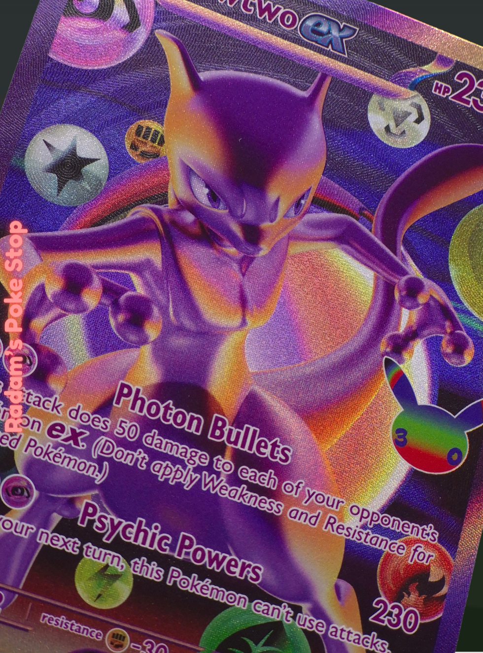 Mewtwo ex 157/128, 30th Celebrations, Future Ultra Rare presented by Pokémon TCG. 