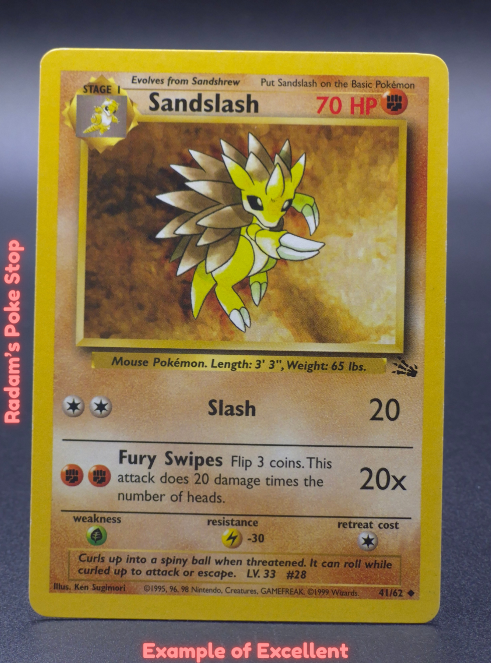 Sandslash #41 Fossil Vintage Uncommon