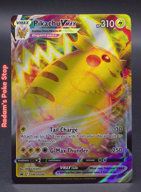 PIkachu Vmax SWSH286 Crown Zenith Black Star Promo, presented by Pokémon TCG. 