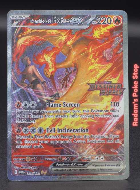Team Rocket's Moltres Stamped Promo #229 SIR Destined Rivals