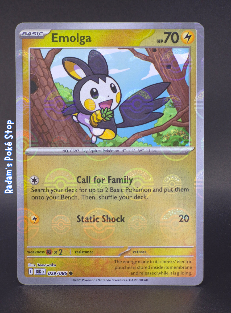 Emolga #029 Black Bolt Poke Ball