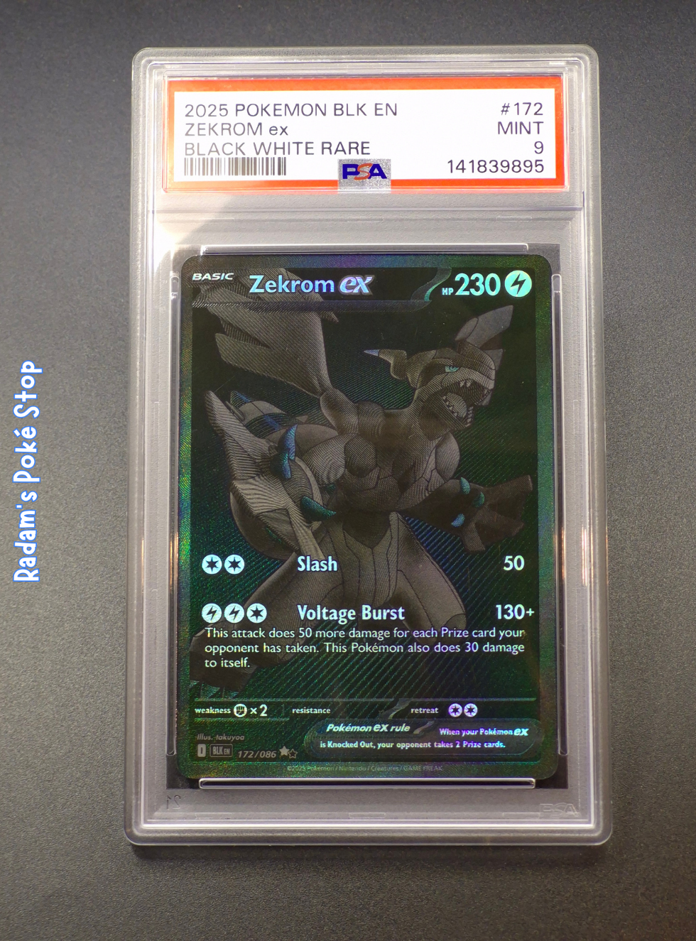 PSA 9 Zekrom ex #172 BWR Black Bolt
