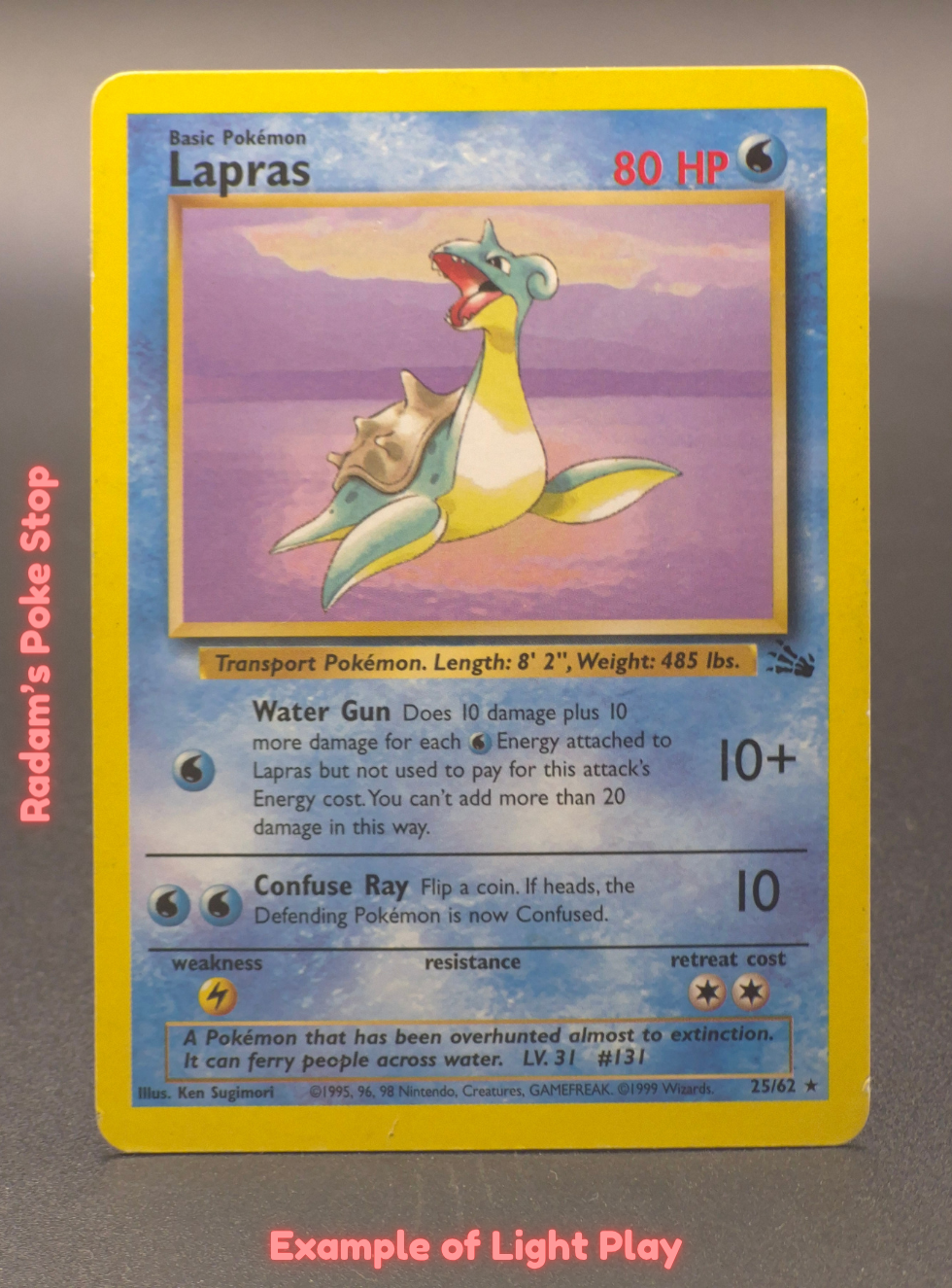 Lapras #25 Fossil Vintage Non-Holo Rare
