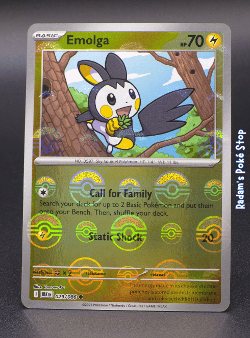 Emolga #029 Black Bolt Poke Ball