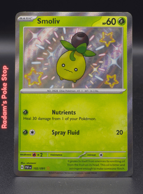 Smoliv #102 Paldean Fates Shiny Rare