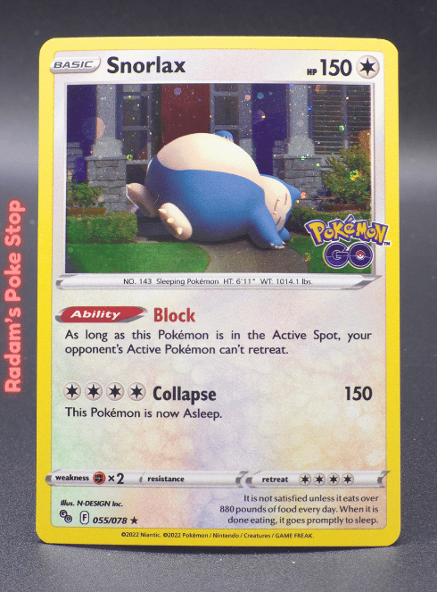 Snorlax #055 Pokemon Go Cosmos Holo Promo