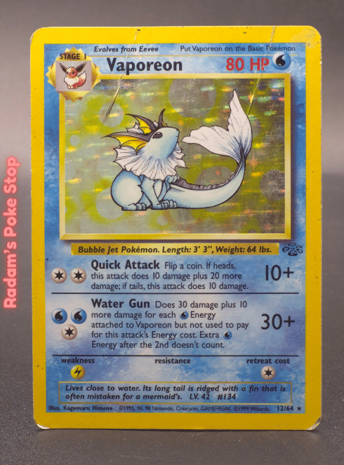 Vaporeon #12 Jungle Vintage Holo Rare