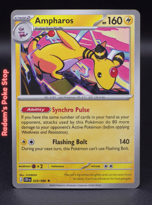 Ampharos #029 Chaos Rising Pre Release non-holo variant