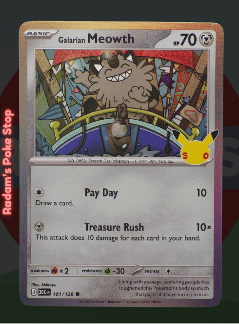 Galarian Meowth #101 30th Celebrations 30C