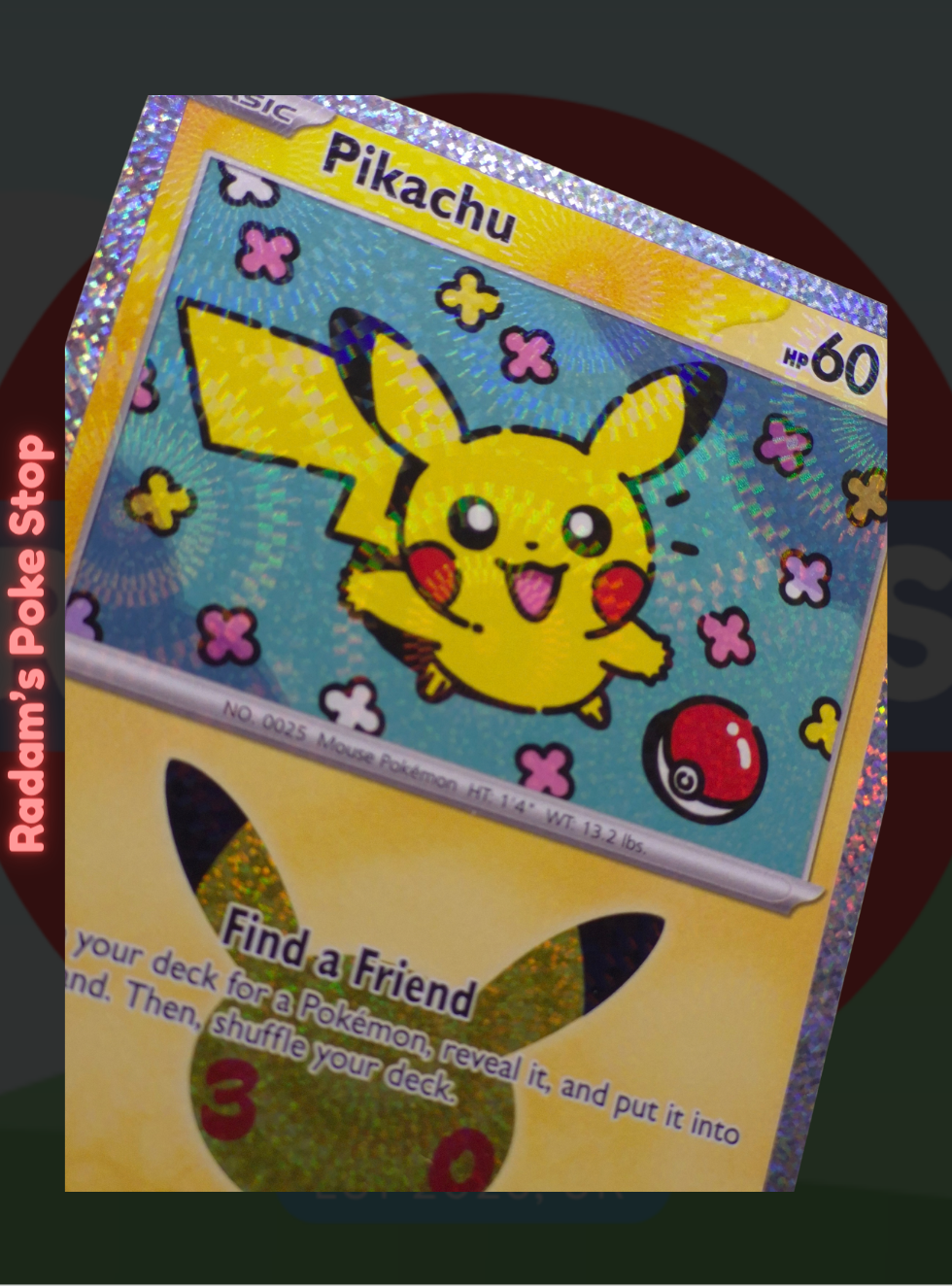 Pikachu 07/30 029/128, 30th Celebrations, Pikachu Rare Subset presented by Pokémon TCG. 