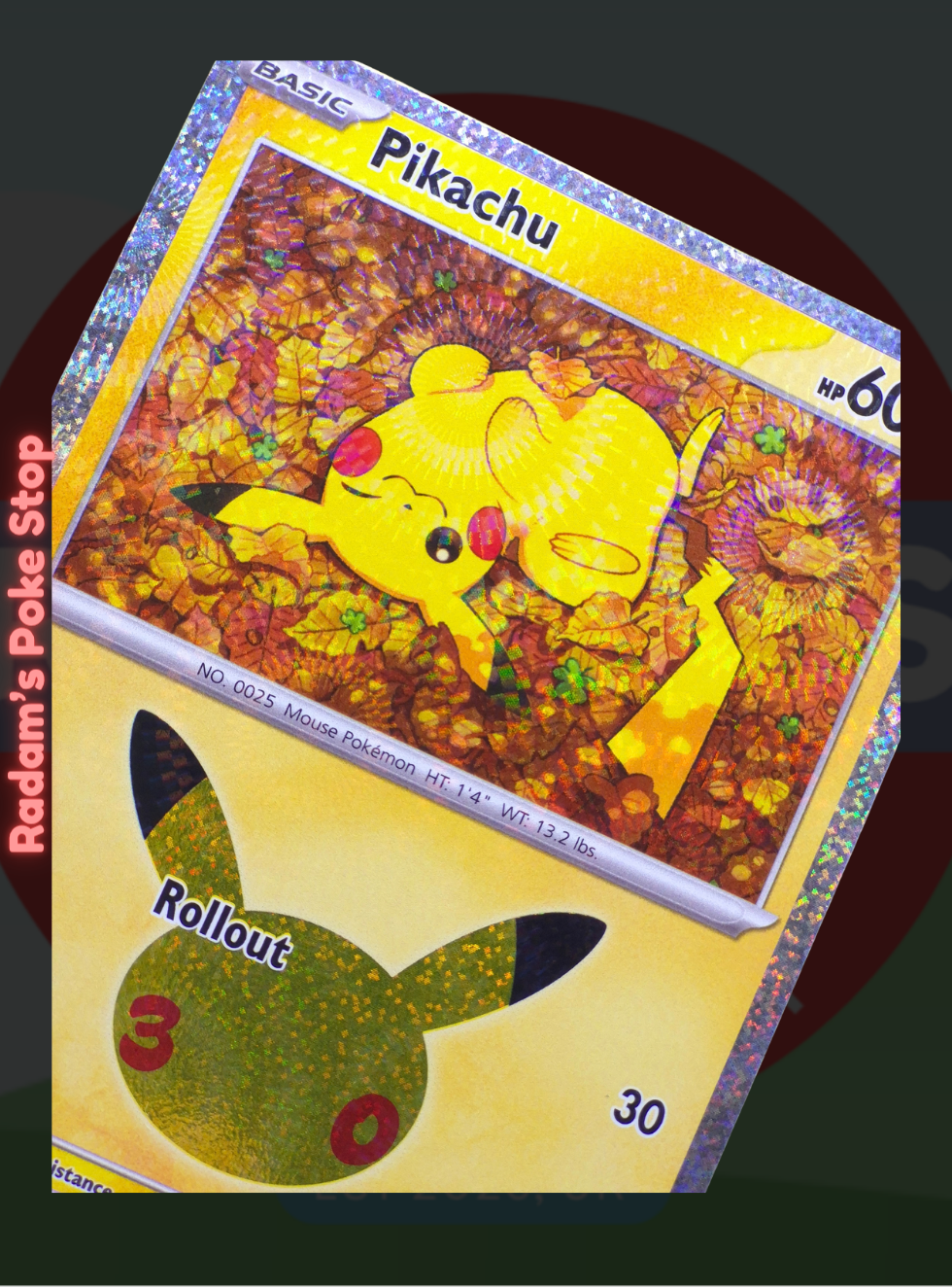 Pikachu 13/30 035/128, 30th Celebrations, Pikachu Rare Subset presented by Pokémon TCG. 