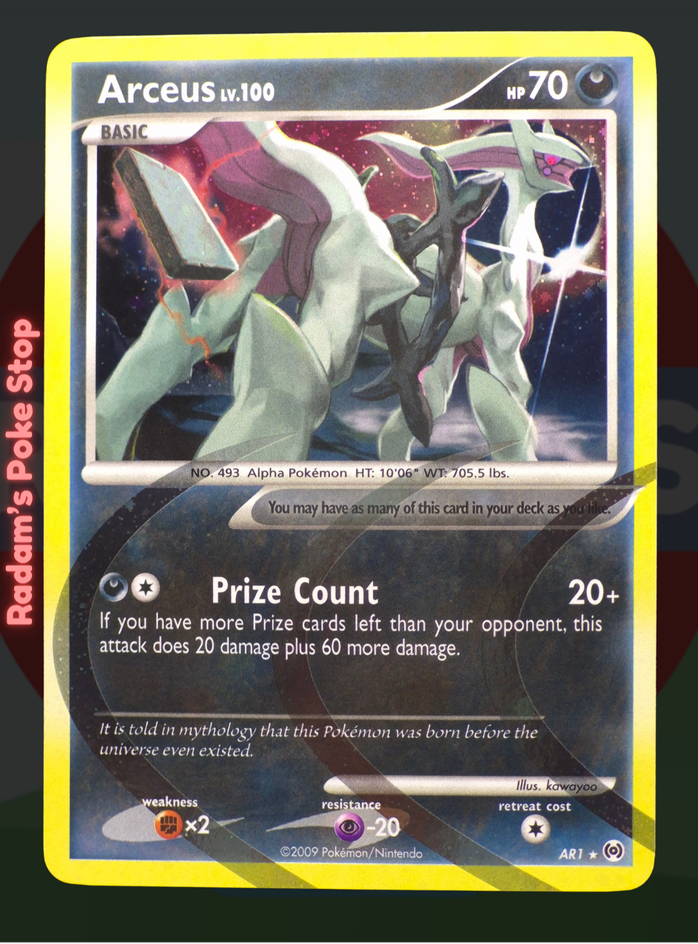 Arceus Lv. 100 AR1 Holo, Platinum - Arceus Expansion, from the Pokémon TCG