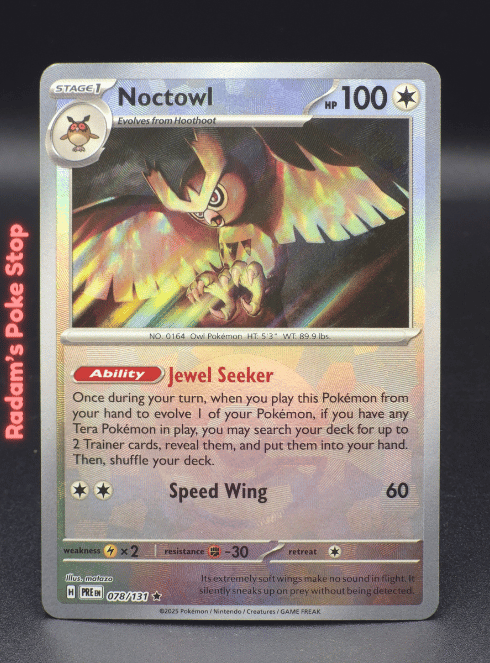 Noctowl #078 Prismatic Evolutions Poke Ball