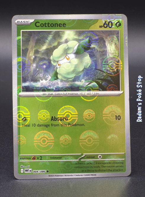 Cottonee #004 White Flare Poke Ball