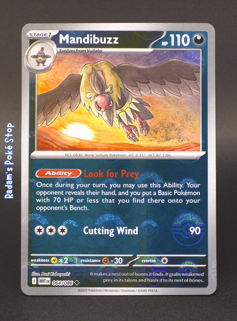 Mandibuzz #064 White Flare Poke Ball