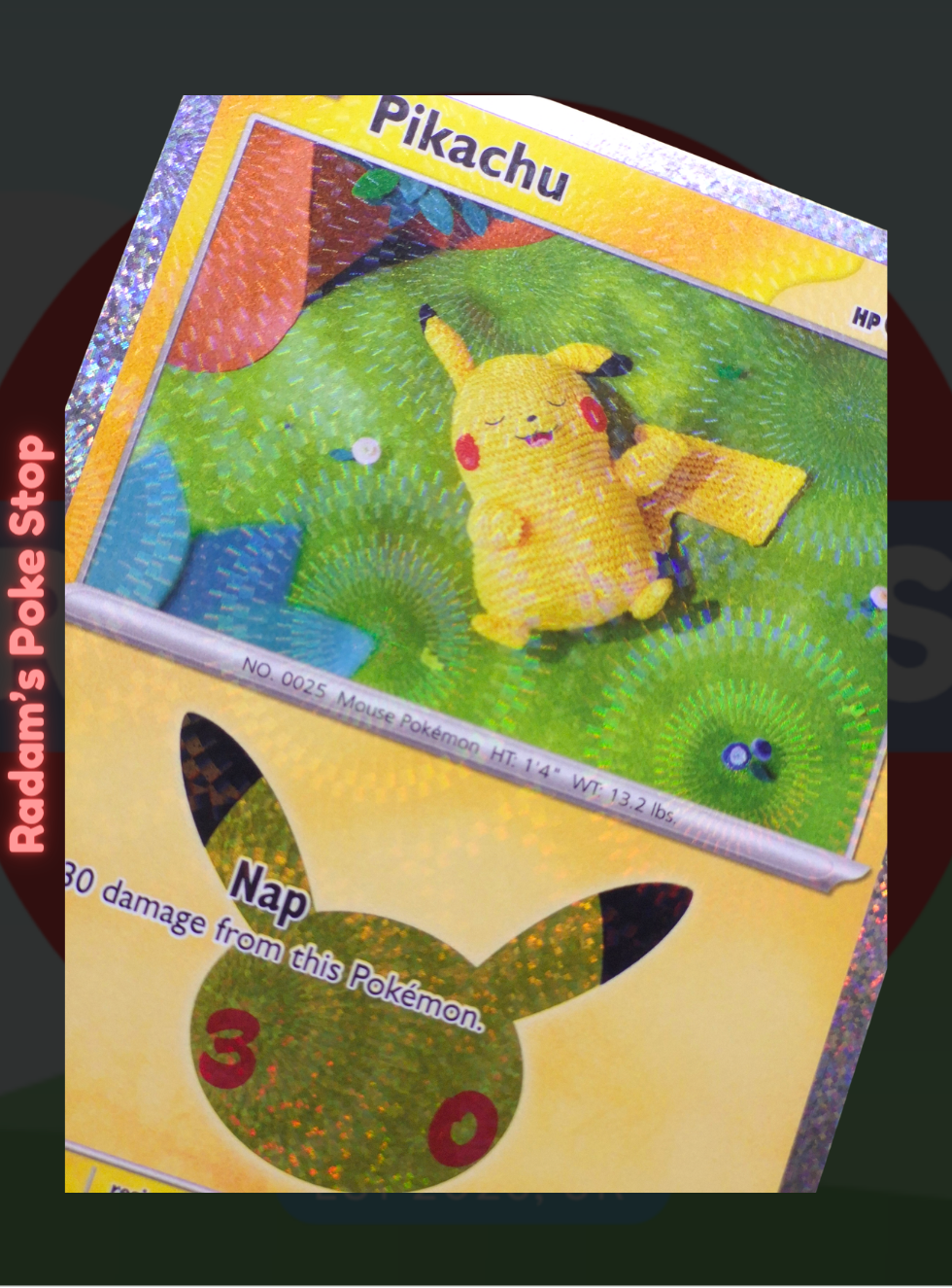 Pikachu 05/30 027/128, 30th Celebrations, Pikachu Rare Subset presented by Pokémon TCG. 