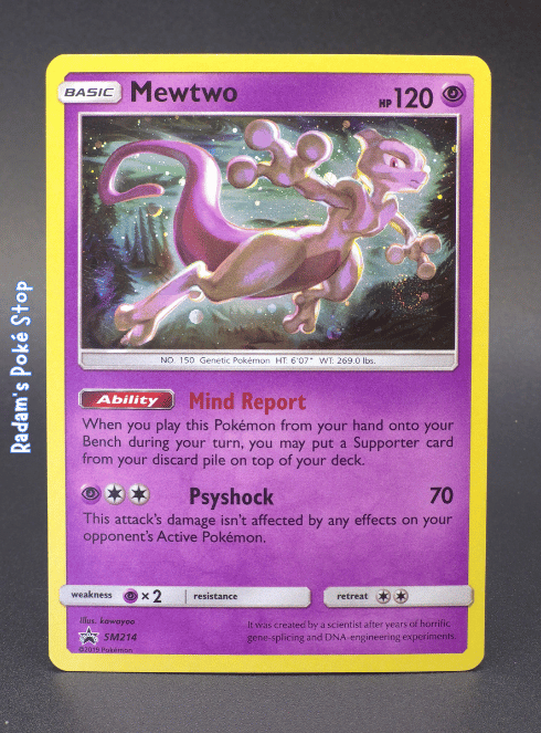 Mewtwo #SM214 Black Star Promo with swirl