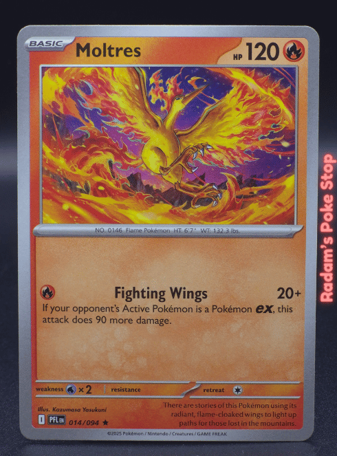 Moltres #014 Phantasmal Flames Pre Release non-holo variant