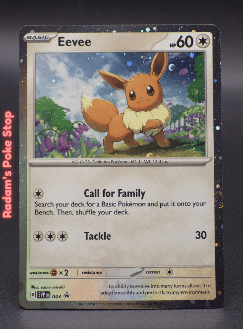 Eevee SVP043, Black Star Promo presented by Pokémon TCG. 