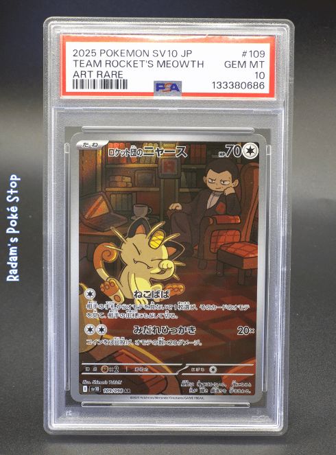 PSA 10 Team Rocket's Meowth #109 sv10 Glory of Team Rocket