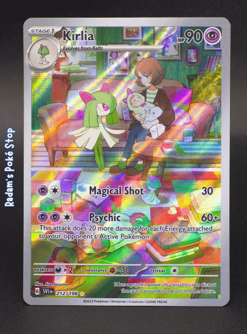 kirlia pokemon card full art 2023 Svi En-scarlet & Violet 212 Illustration Rare PSA 8 Graded 30 / 1 Artist Kirlia 212/198, Scarlet & Violet