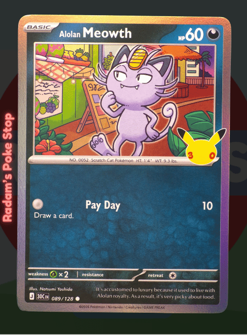 Alolan Meowth #089 30th Celebrations 30C