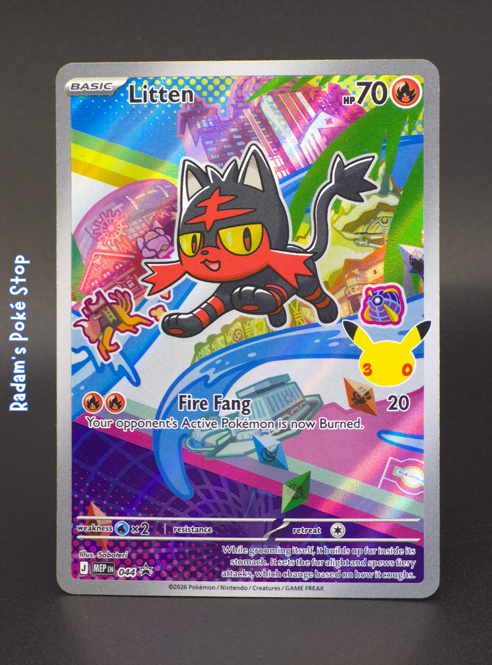 Litten, Popplio & Rowlet First Partner Illustration Series 1 30th Promo