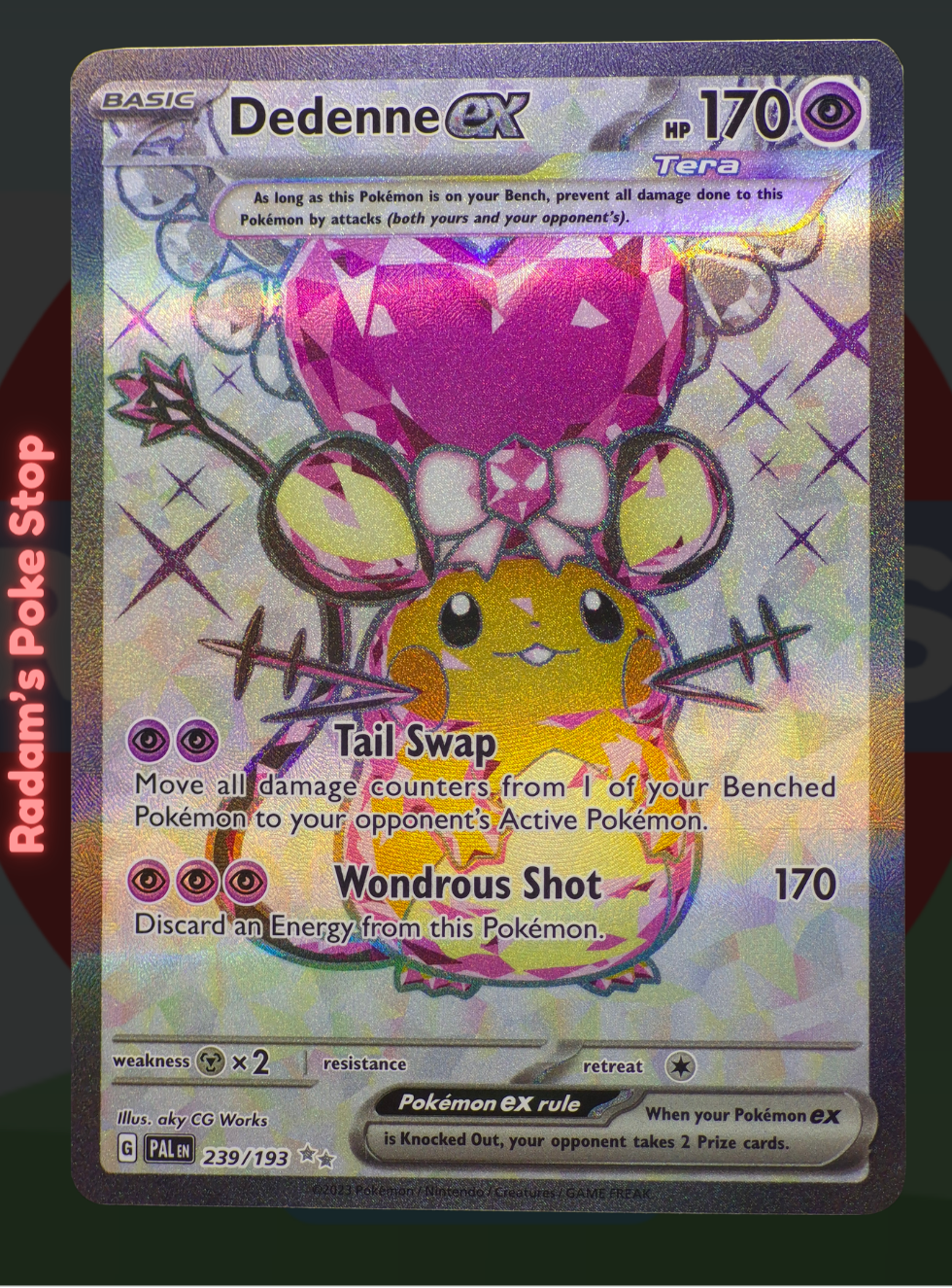 Dedenne ex 239/193 Paldea Evolved, Ultra Rare, presented by Pokémon TCG. 