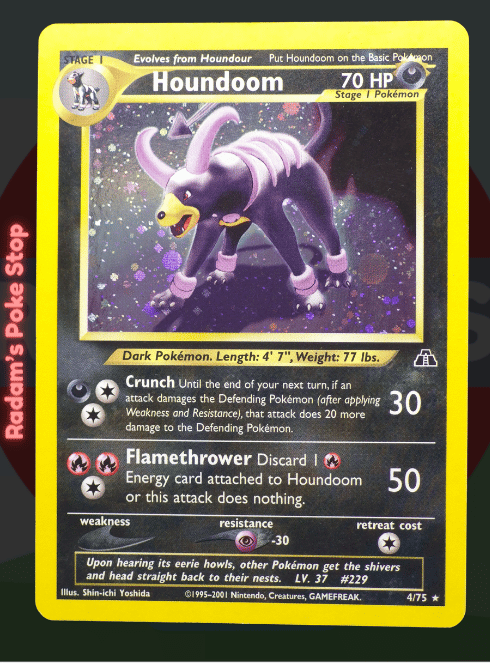 Houndoom 4/75 Neo Discovery Holo Rare, from the Pokémon TCG.