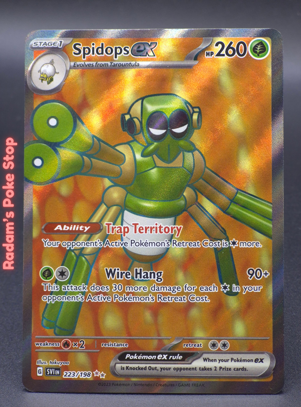 Spidops ex 223/198, Scarlet & Violet Base, Ultra Rare, presented by Pokémon TCG. 