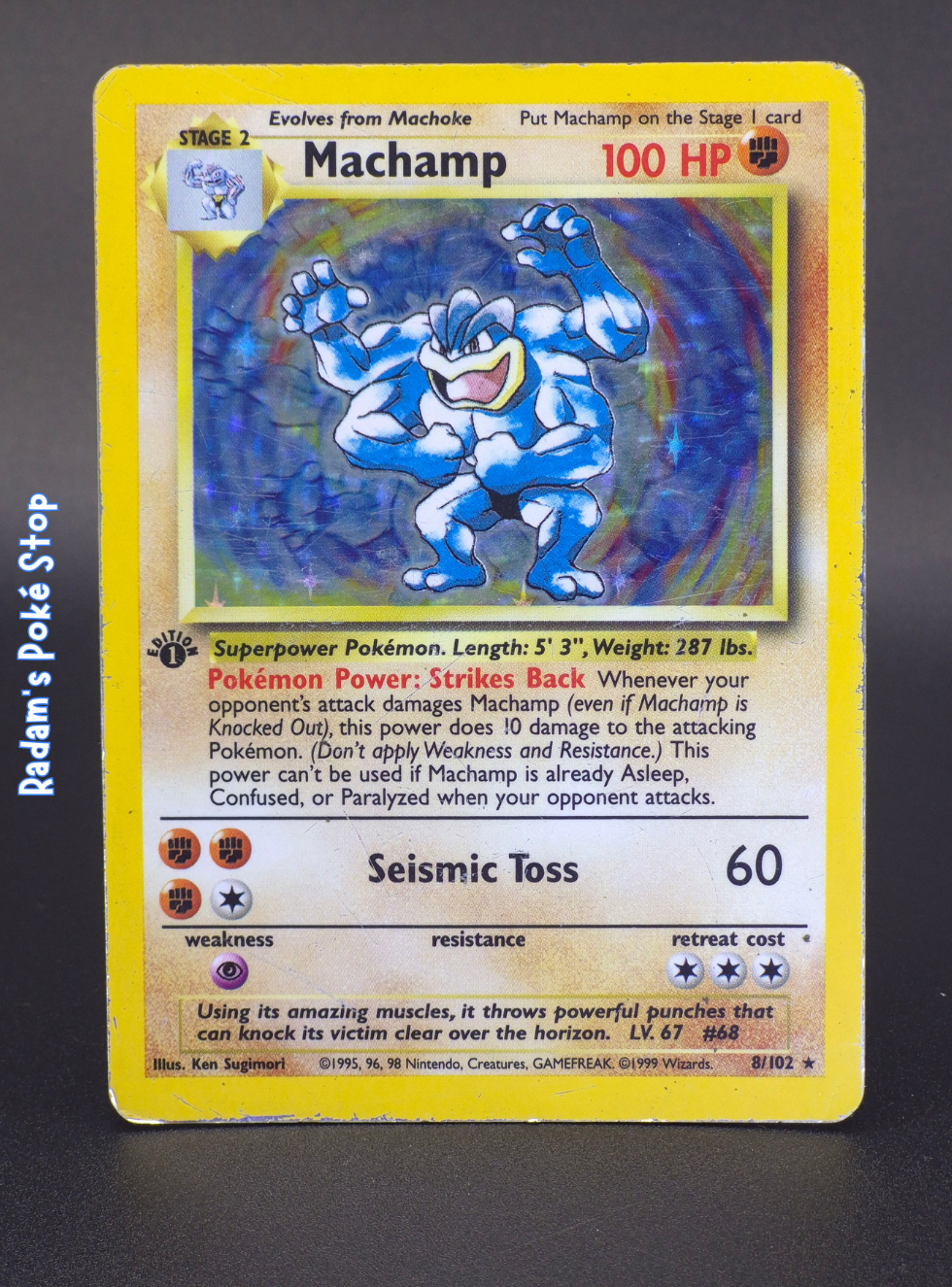 Machamp 1st Edition #8 Base Set Holo
