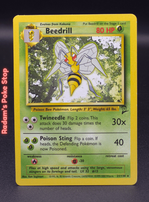 Beedrill #21 Rare Base Set 2