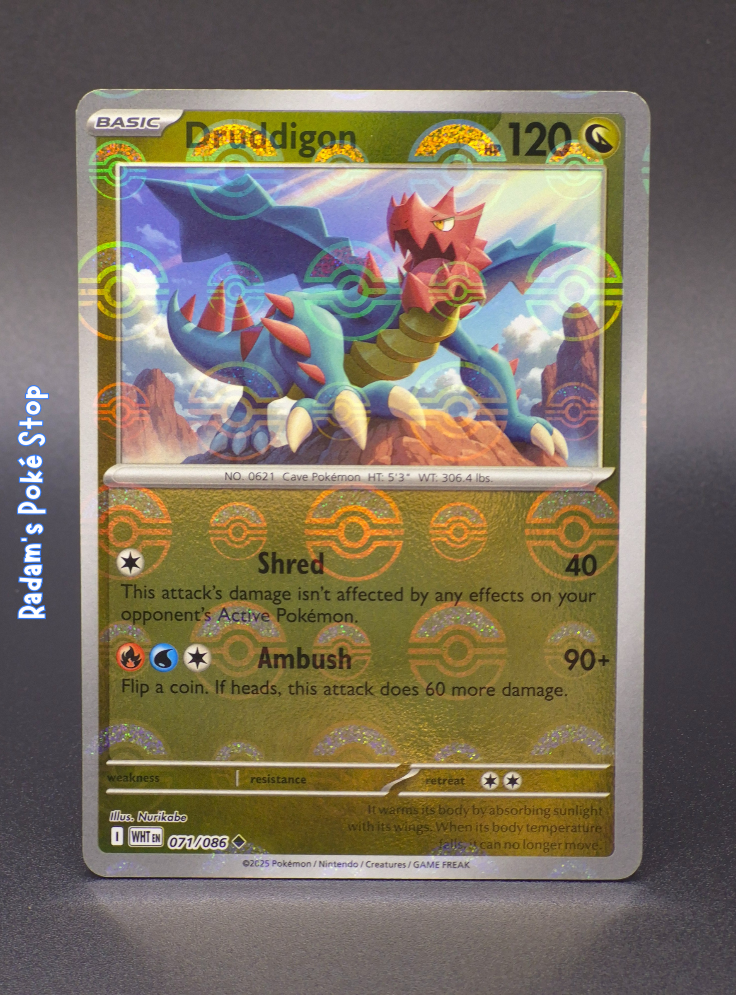Druddigon #71 White Flare Poke Ball