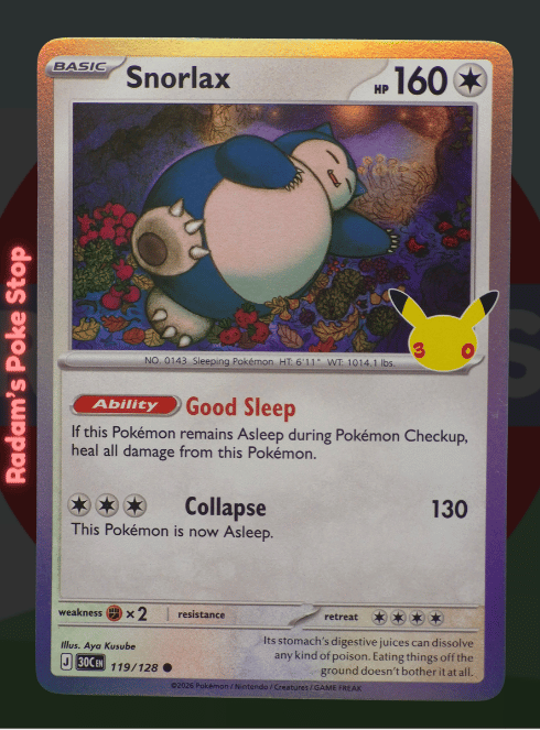 Snorlax #119 30th Celebrations 30C