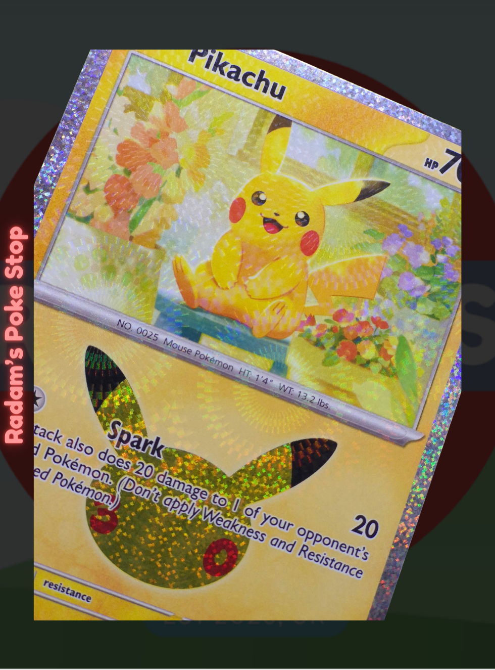 Pikachu 03/30 025/128, 30th Celebrations, Pikachu Subset presented by Pokémon TCG. 