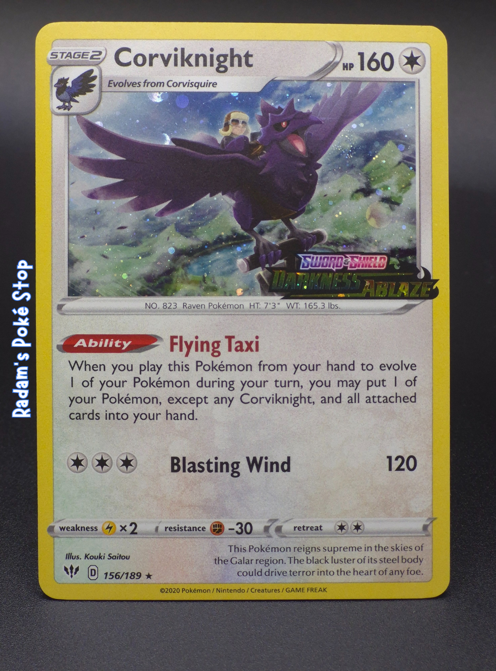Corviknight Stamped Promo #156 Darkness Ablaze