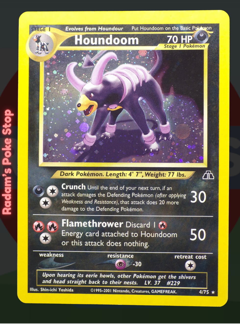 Houndoom 4/75 Neo Discovery Holo Rare, from the Pokémon TCG.