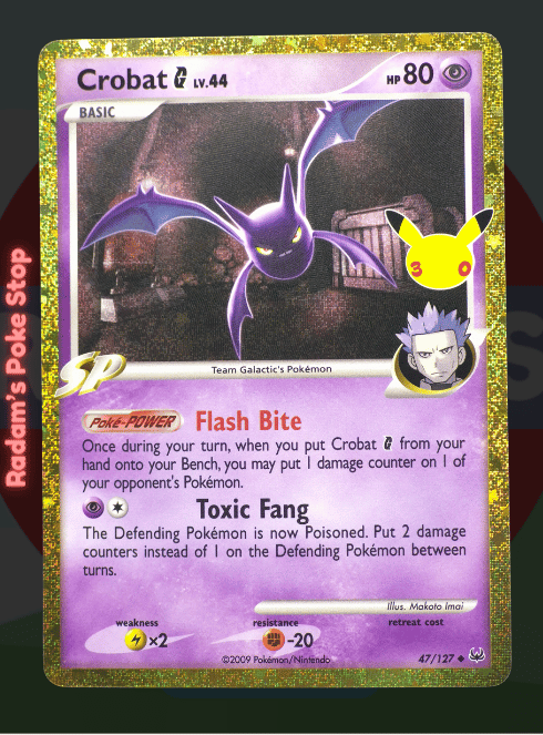 Crobat 47/127, Classic Collection - 30th Celebrations, resented by Pokémon TCG. 