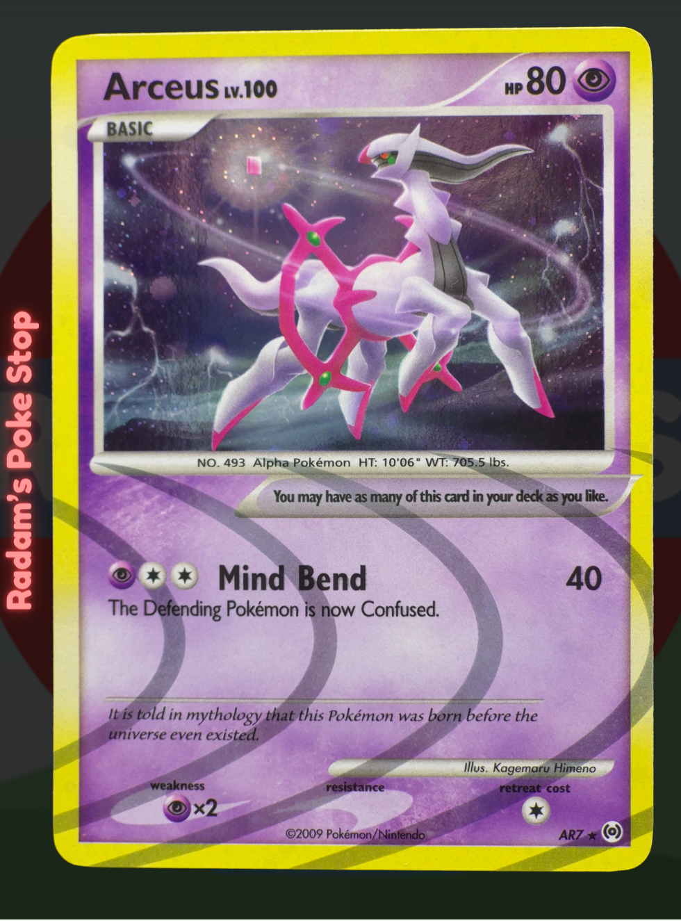 Arceus Lv. 100 AR7 Holo, Platinum - Arceus Expansion, from the Pokémon TCG