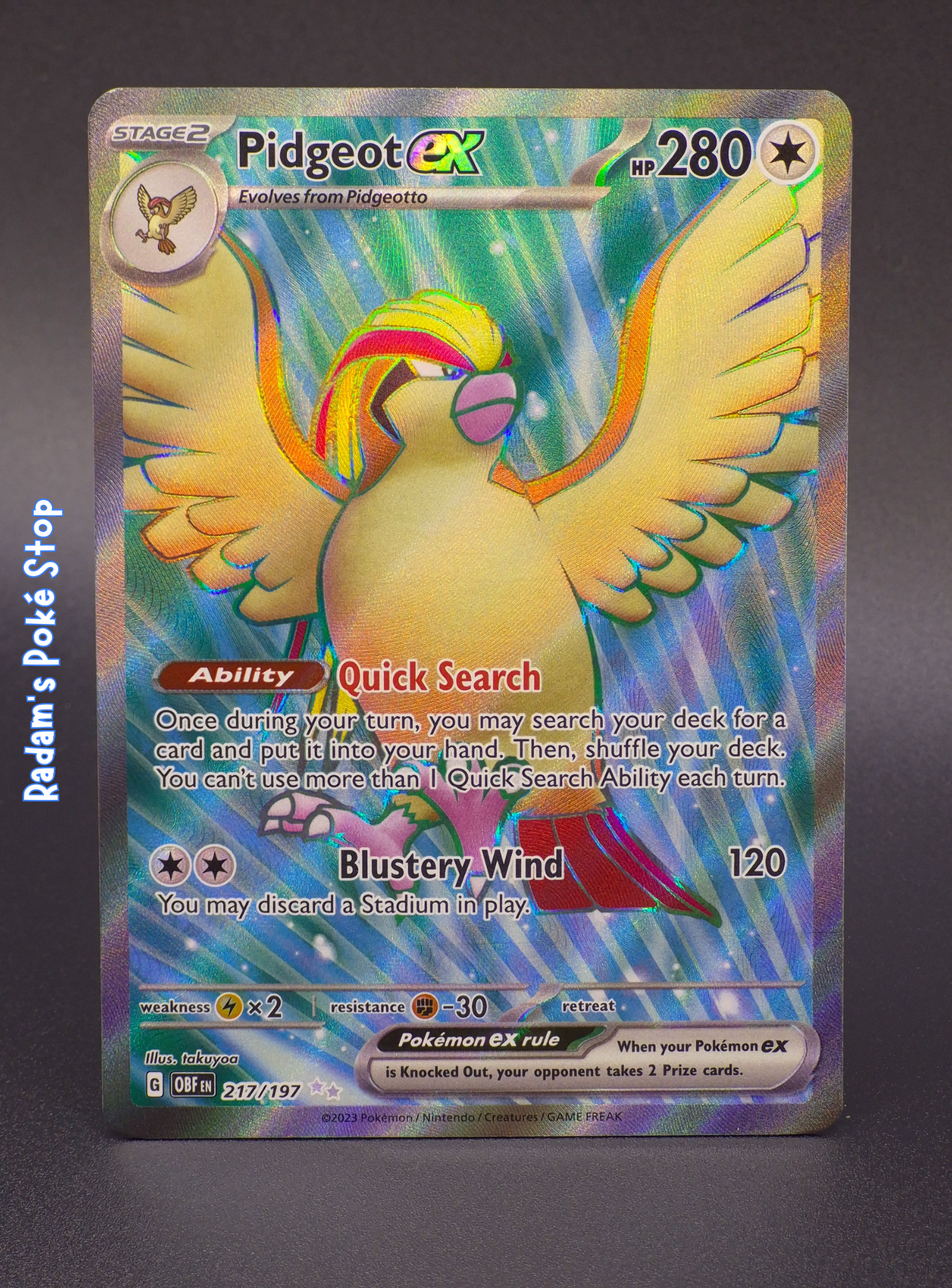 Pidgeot ex #217 Obsidian Flames UR