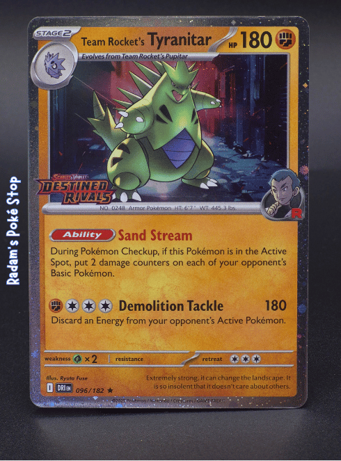 Tyranitar #096 Destined Rivals Pre Release Stamped Promo Holo