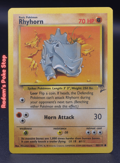 Rhyhorn #90 Rare Base Set 2