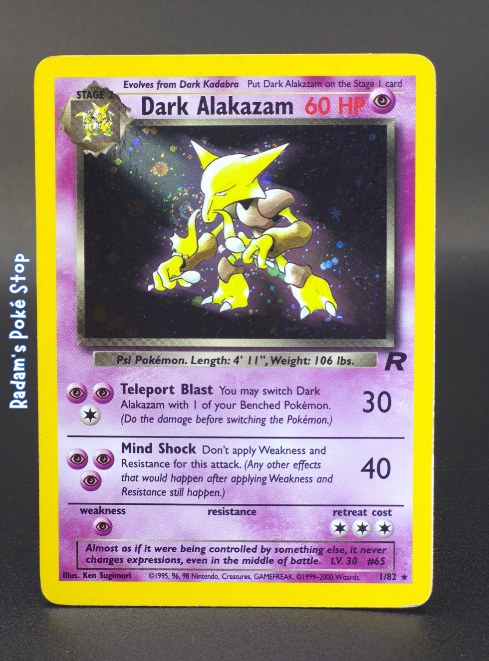 Dark Alakazam w/ Swirl #1 Holo Team Rocket