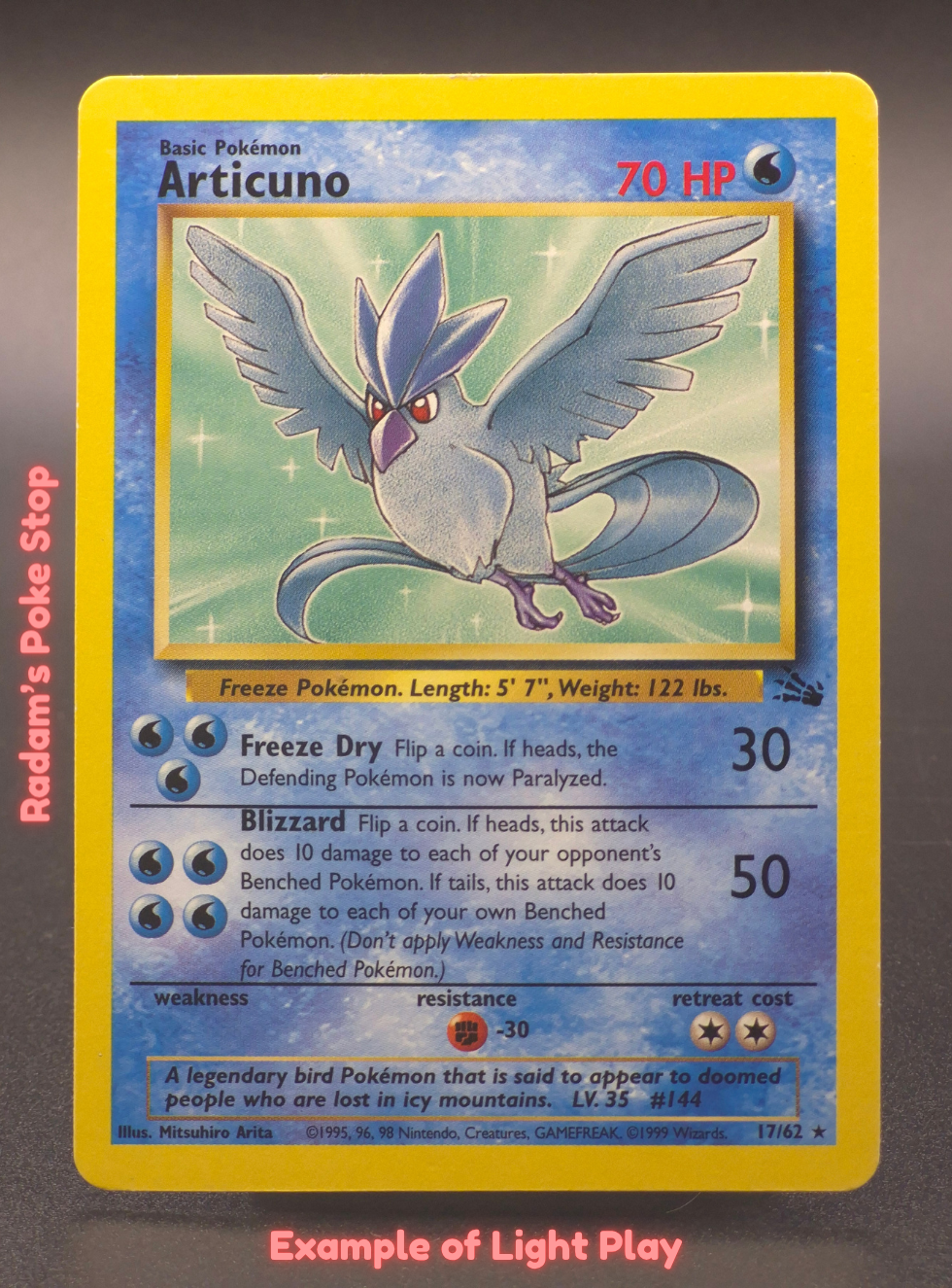 Articuno #17 Fossil Vintage Non-Holo Rare