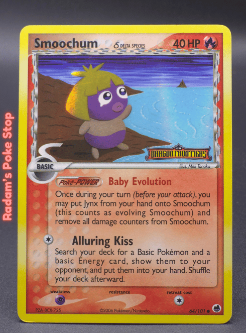 Smoochum #64 Dragon Frontiers, Reverse Holo Stamped