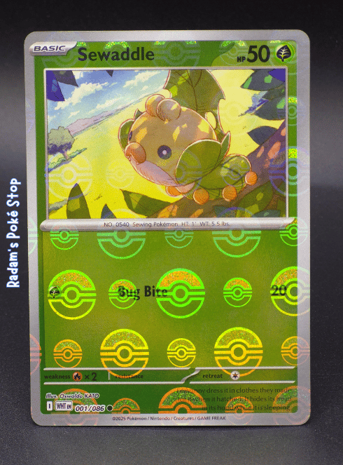 Sewaddle #001 White Flare Poke Ball