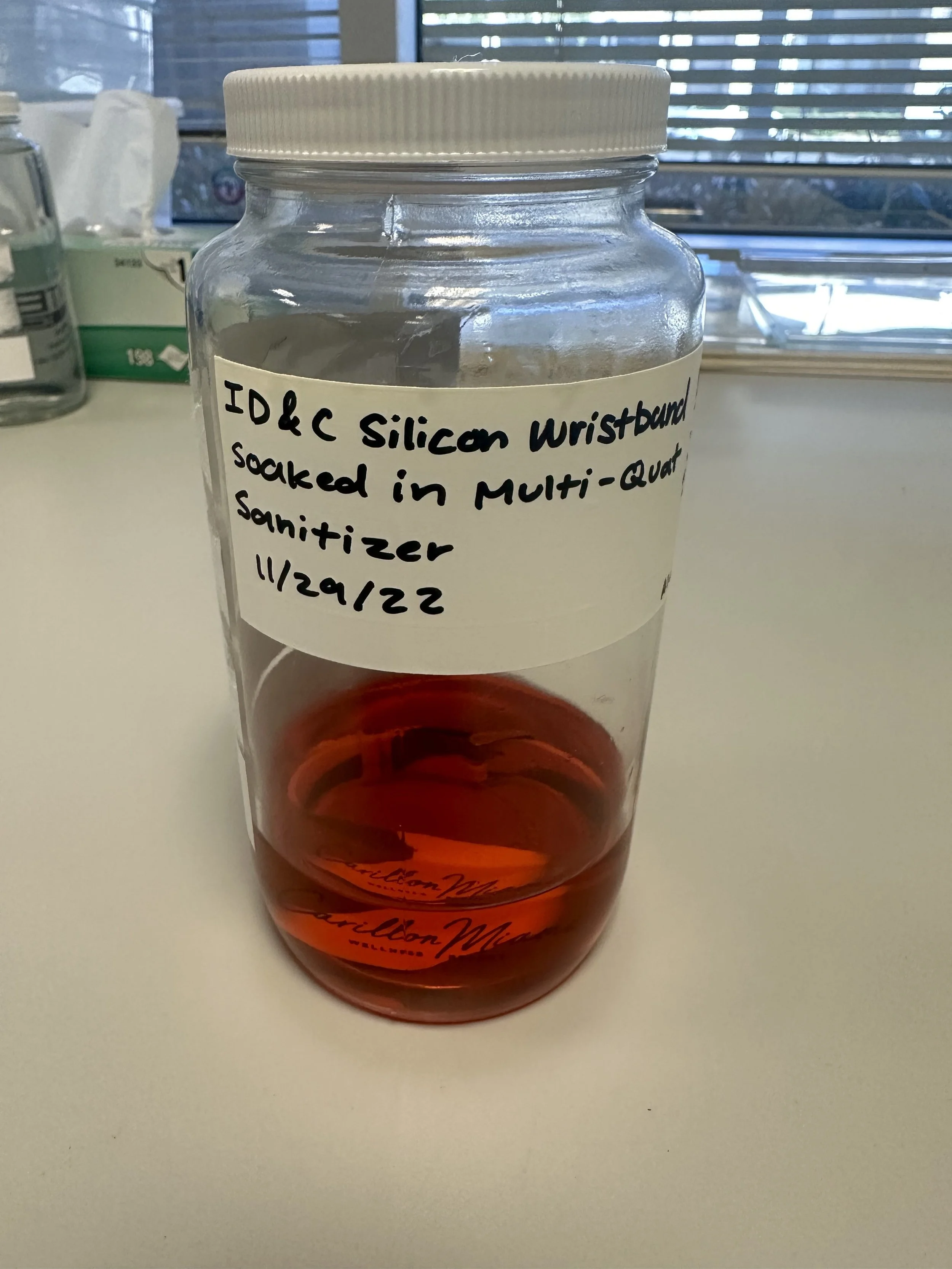 Sanitizer testing effect on material print and hardware 