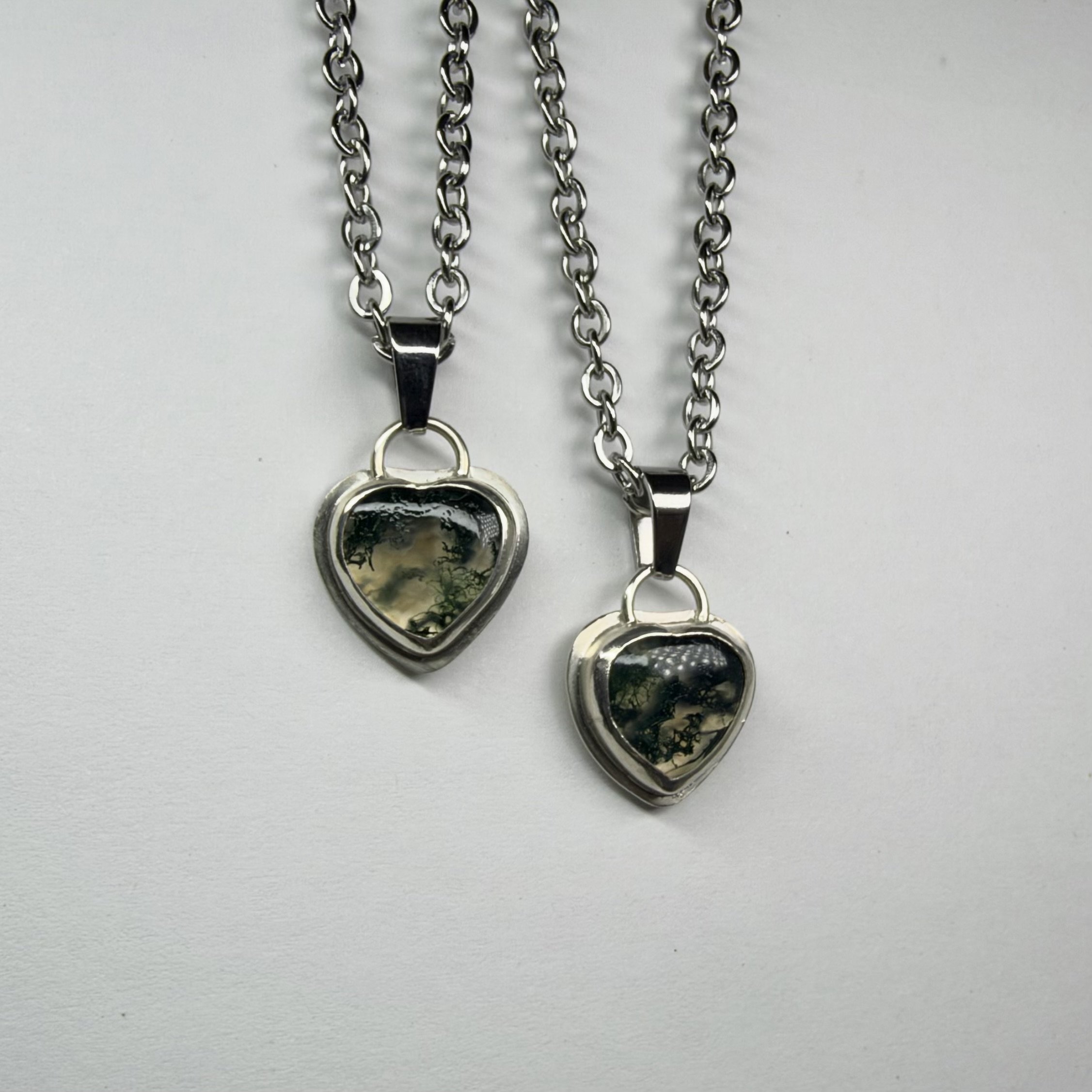 Moss Agate Heart necklace